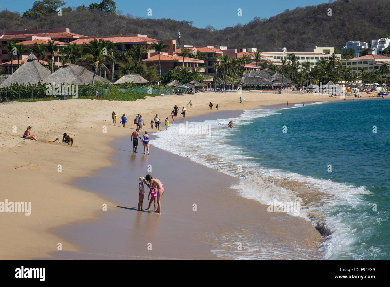 México. Tangolunda, Huatulco, Oaxaca, Playa Foto de stock