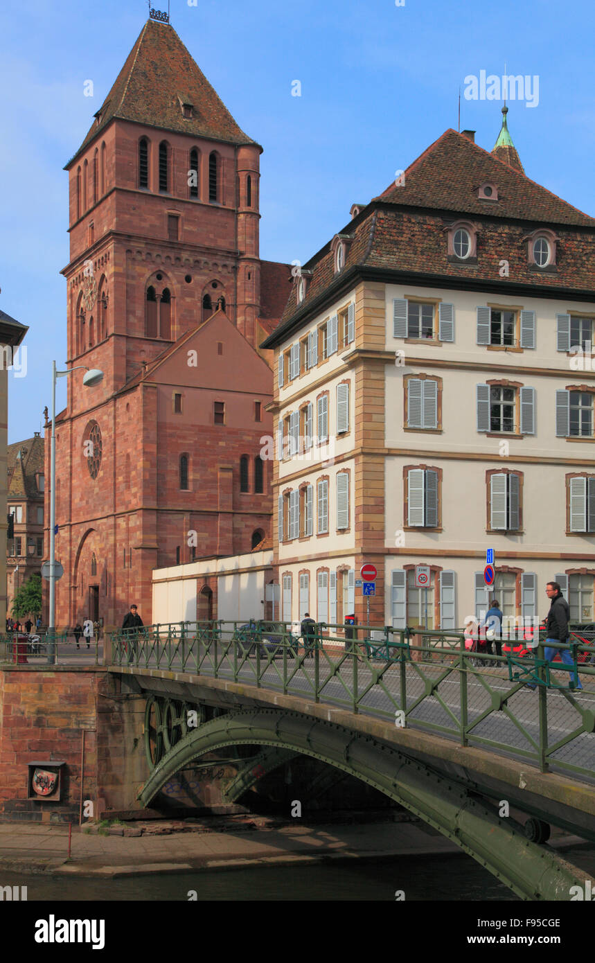 Francia, Alsacia, Estrasburgo, St.Thomas Iglesia, Foto de stock