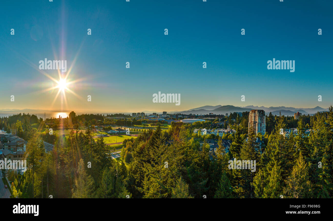 UBC Campus al atardecer de Vancouver, British Columbia, Canadá Foto de stock