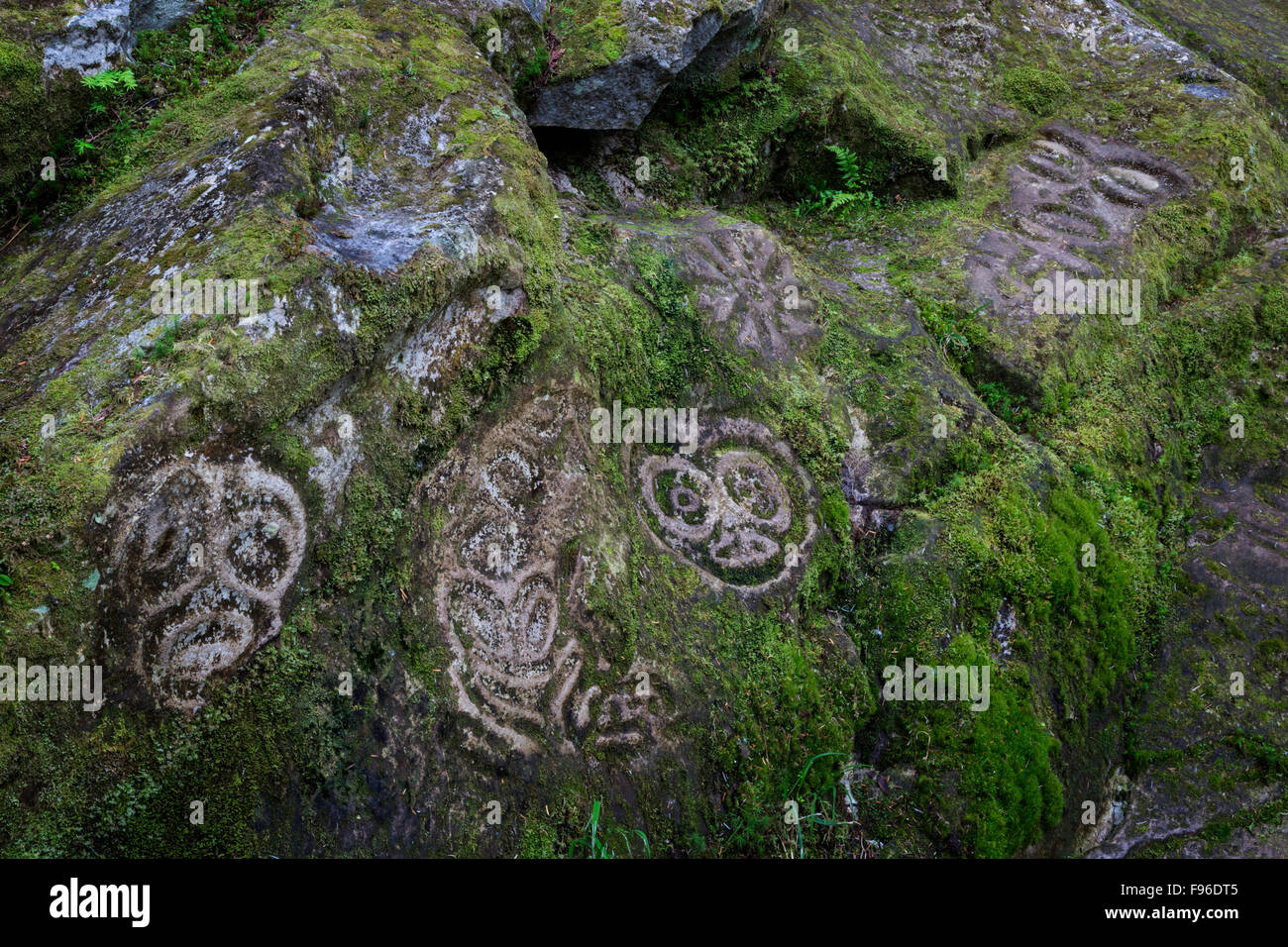 Columbia Británica, Canadá, petroglifos, Bella Coola , las Primeras Naciones, Foto de stock