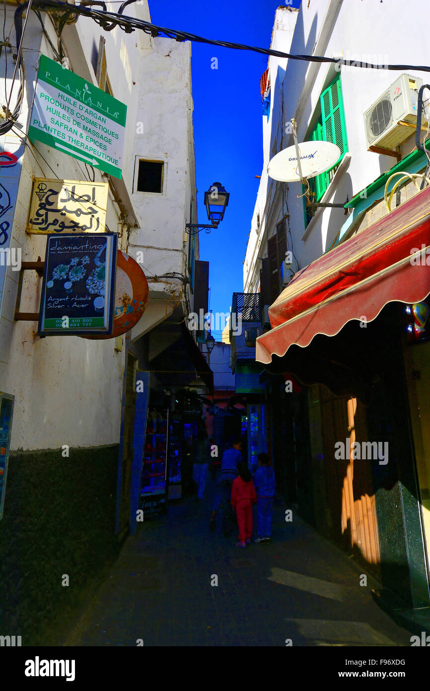 Casablanca Marruecos medina y tiendas locales Foto de stock