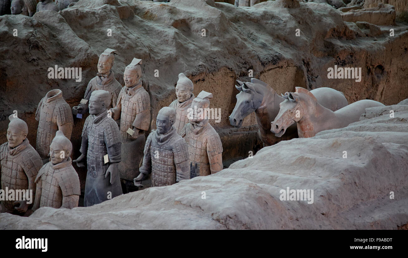 Guerreros de terracota de Xi'an, China Foto de stock