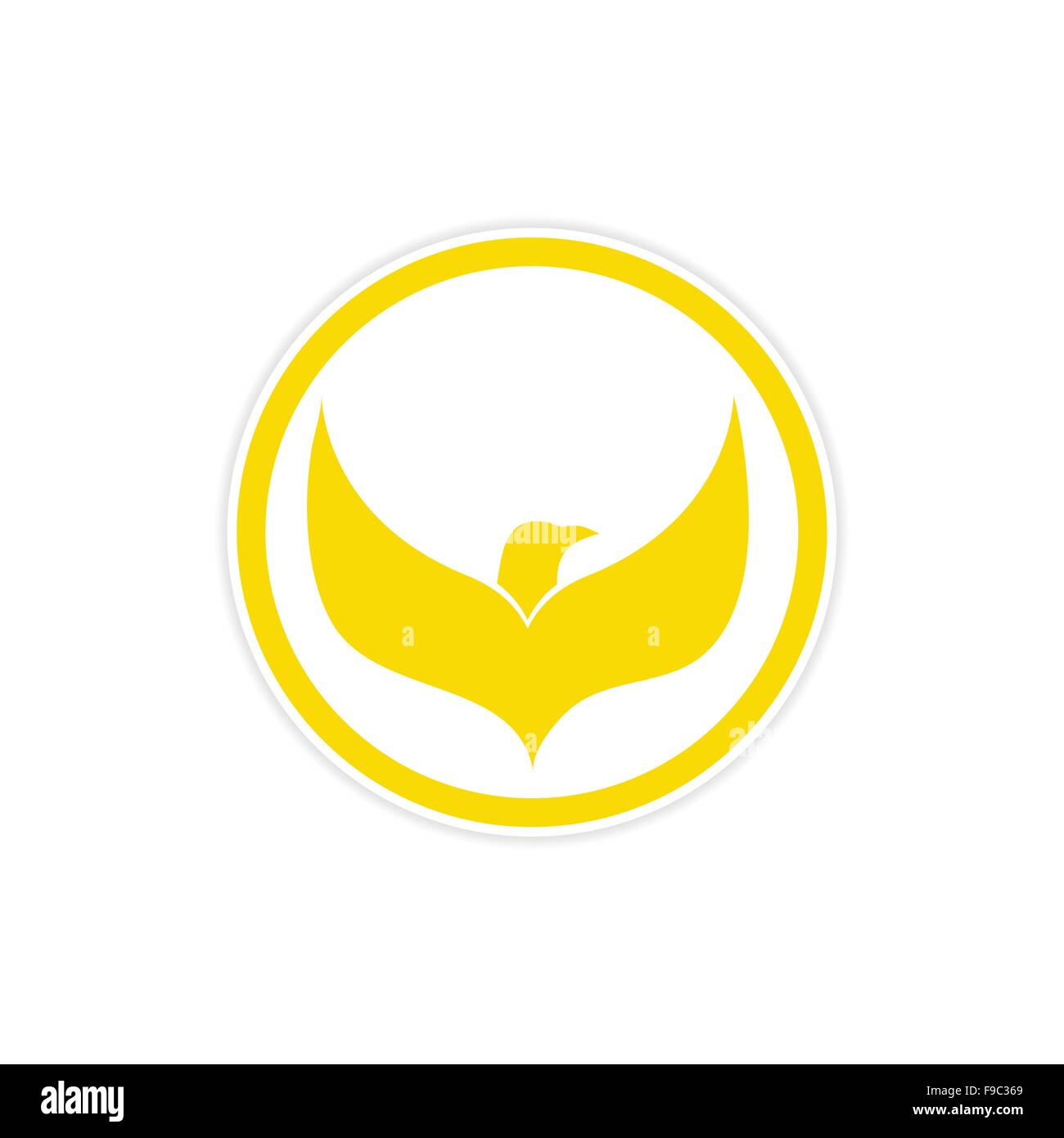 Pegatina logo moscas Eagle Imagen Vector de stock - Alamy