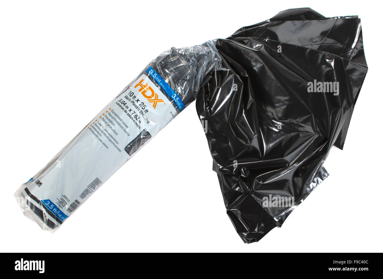 elección Asia Espacioso Lona de plástico negro sobre fondo blanco Fotografía de stock - Alamy