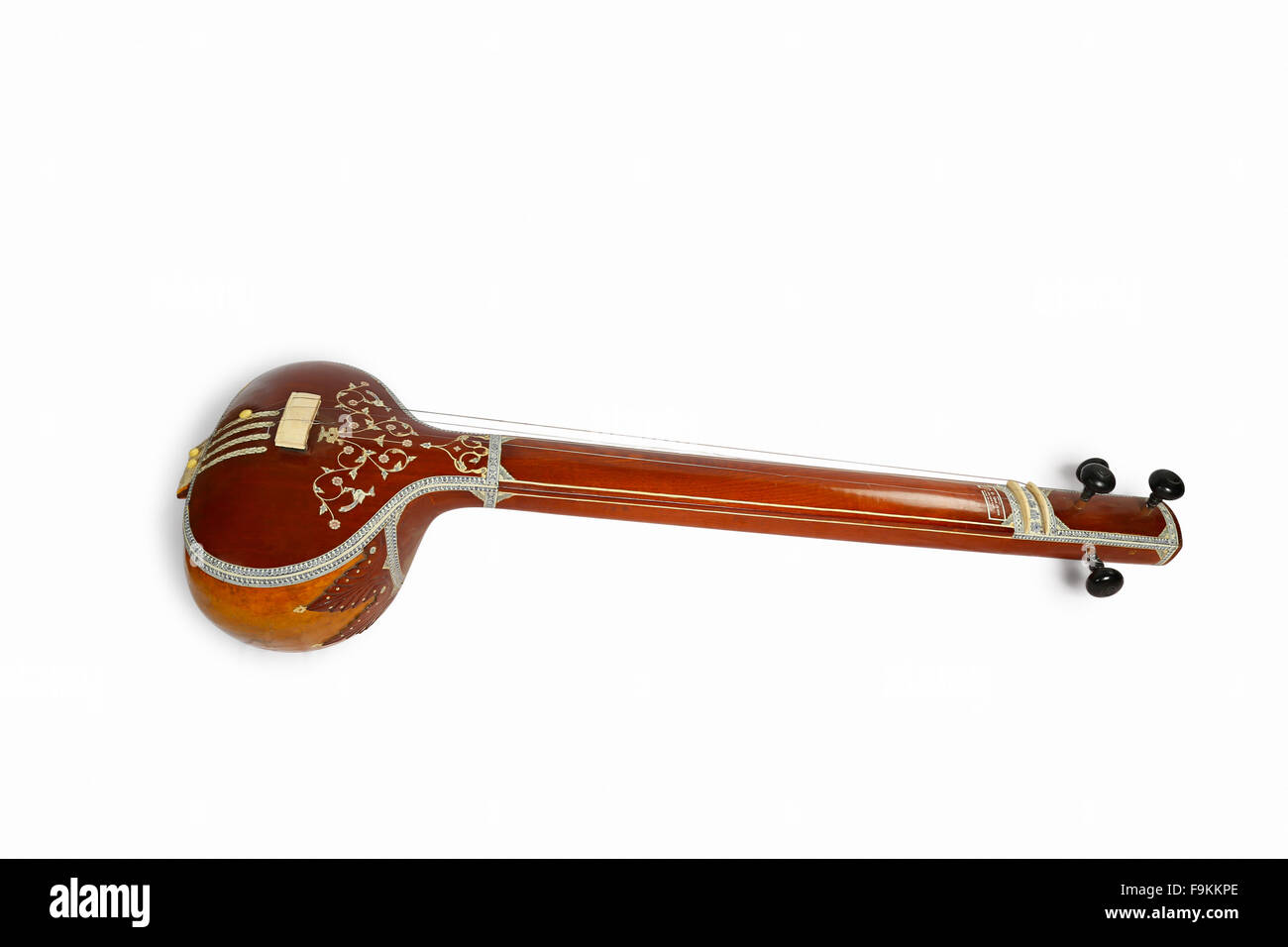 La tambora tanpura o tambora. Un instrumento musical. La India