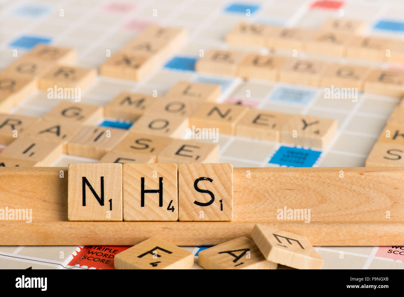 Scrabble - NHS. Foto de stock