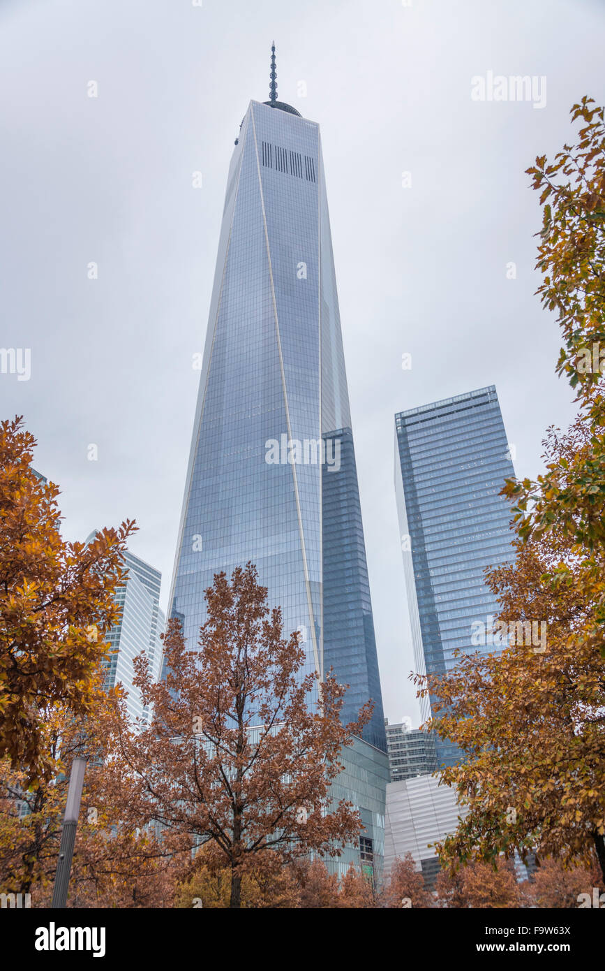 Torre de la libertad y otros edificios rascacielos de Nueva York, Nueva York, EE.UU. Foto de stock