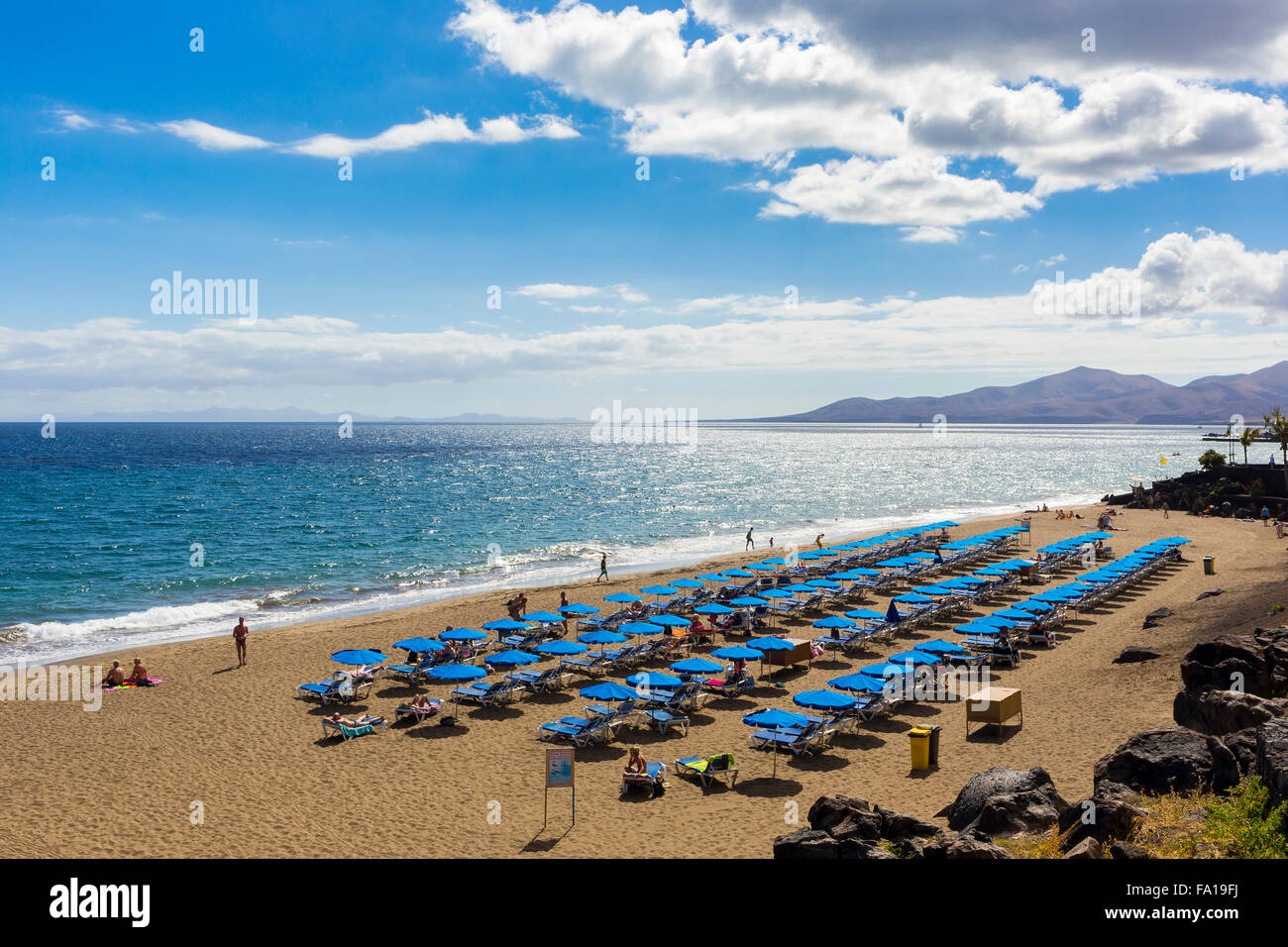 Playa Grande, Puerto del Carmen, Lanzarote, Islas Canarias, España, sur de Europa Foto de stock
