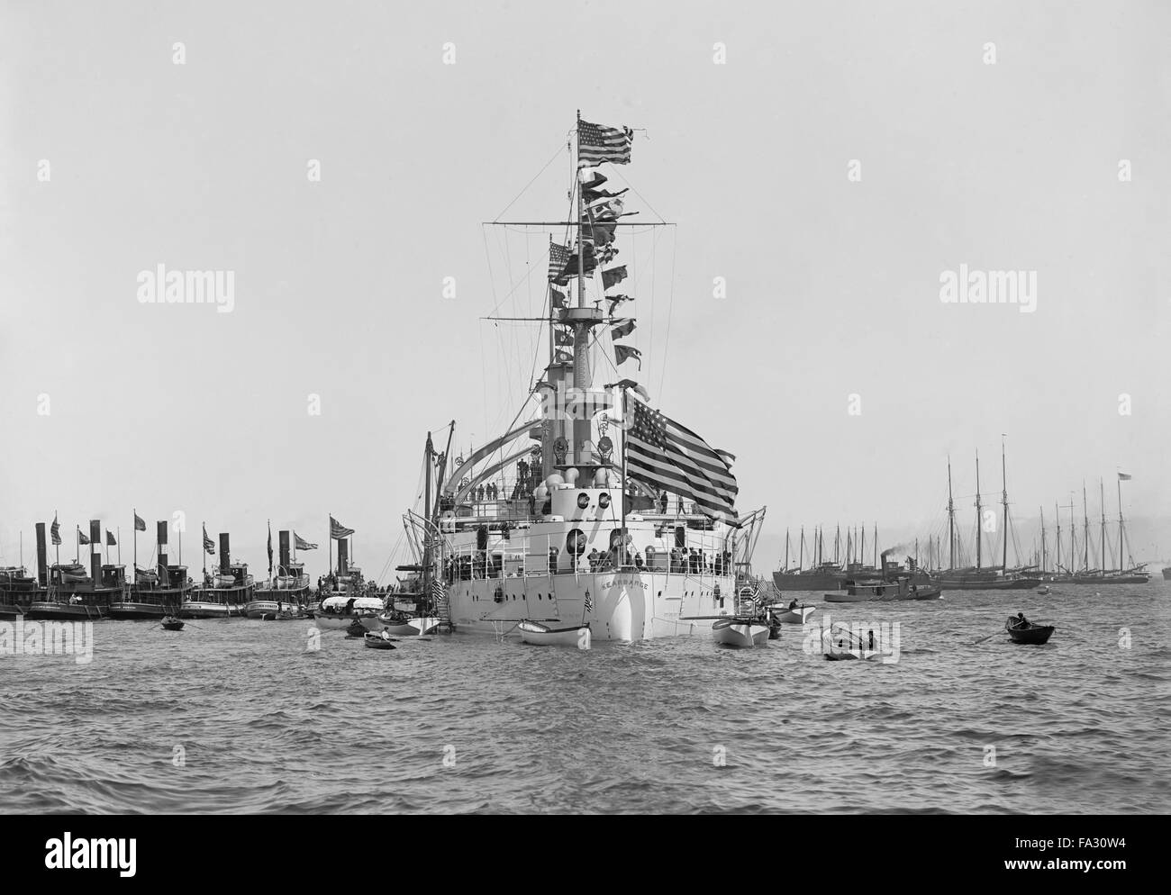 El buque USS Kearsarge, circa 1898 Foto de stock