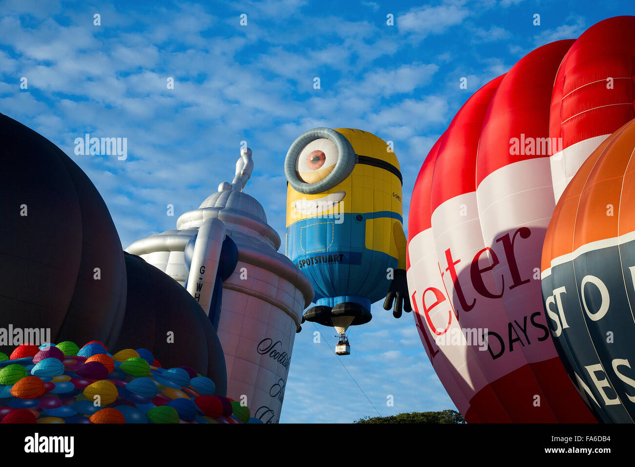 Los globos de aire caliente en el Bristol International Balloon Fiesta 2015 Aire caliente Foto de stock