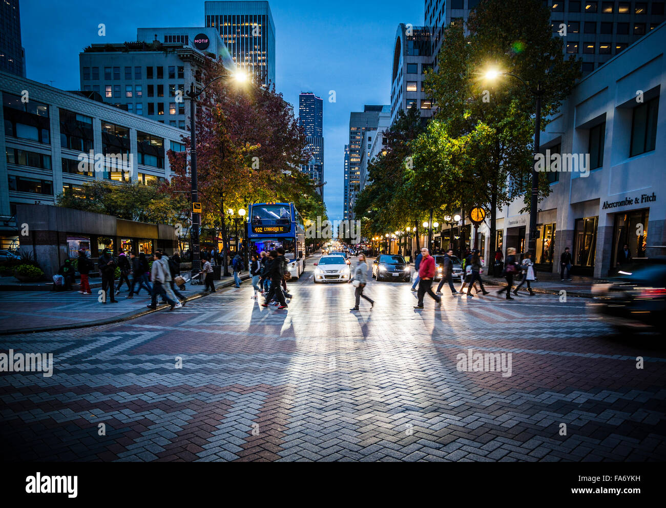 Escena de la calle de Seattle. La vida urbana. Washington Satate Foto de stock