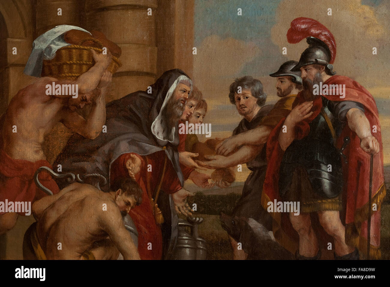 Detalle del encuentro de Abraham y Melquisedec, principios C18th, por John Theodore Heins el anciano (c.1697-1756), óleo sobre lienzo, en la habitación roja en Felbrigg Hall, en Norfolk. NT: 1401284 Número de inventario Foto de stock