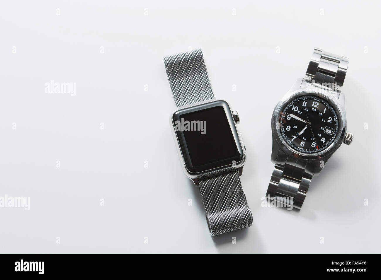 Smart Watch Watch y tradicional Foto de stock