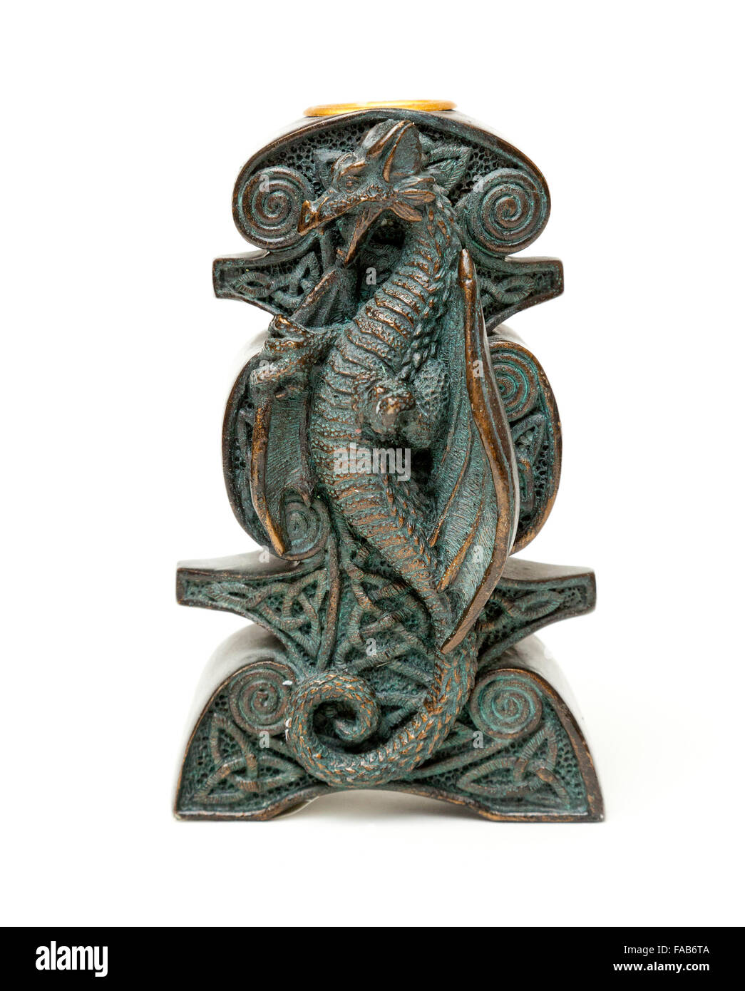 Dragon figurine porta velas Foto de stock
