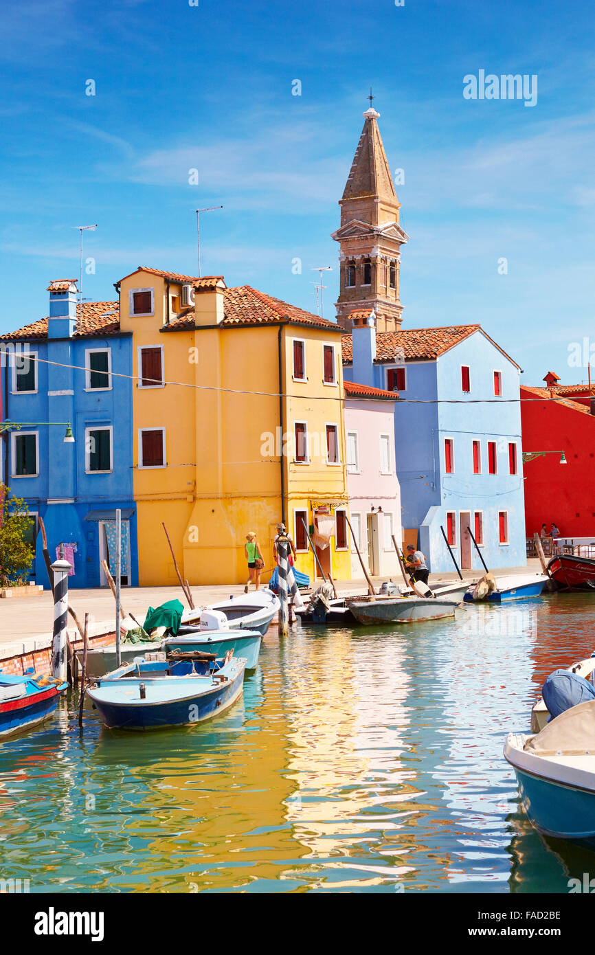 La isla de Burano, cerca de Venecia, Italia Foto de stock