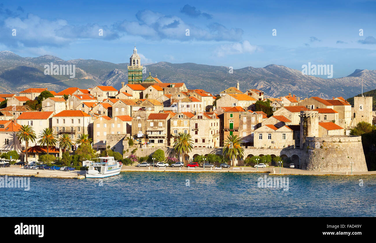 La isla de Korcula, Dalmacia, Croacia, Europa Foto de stock