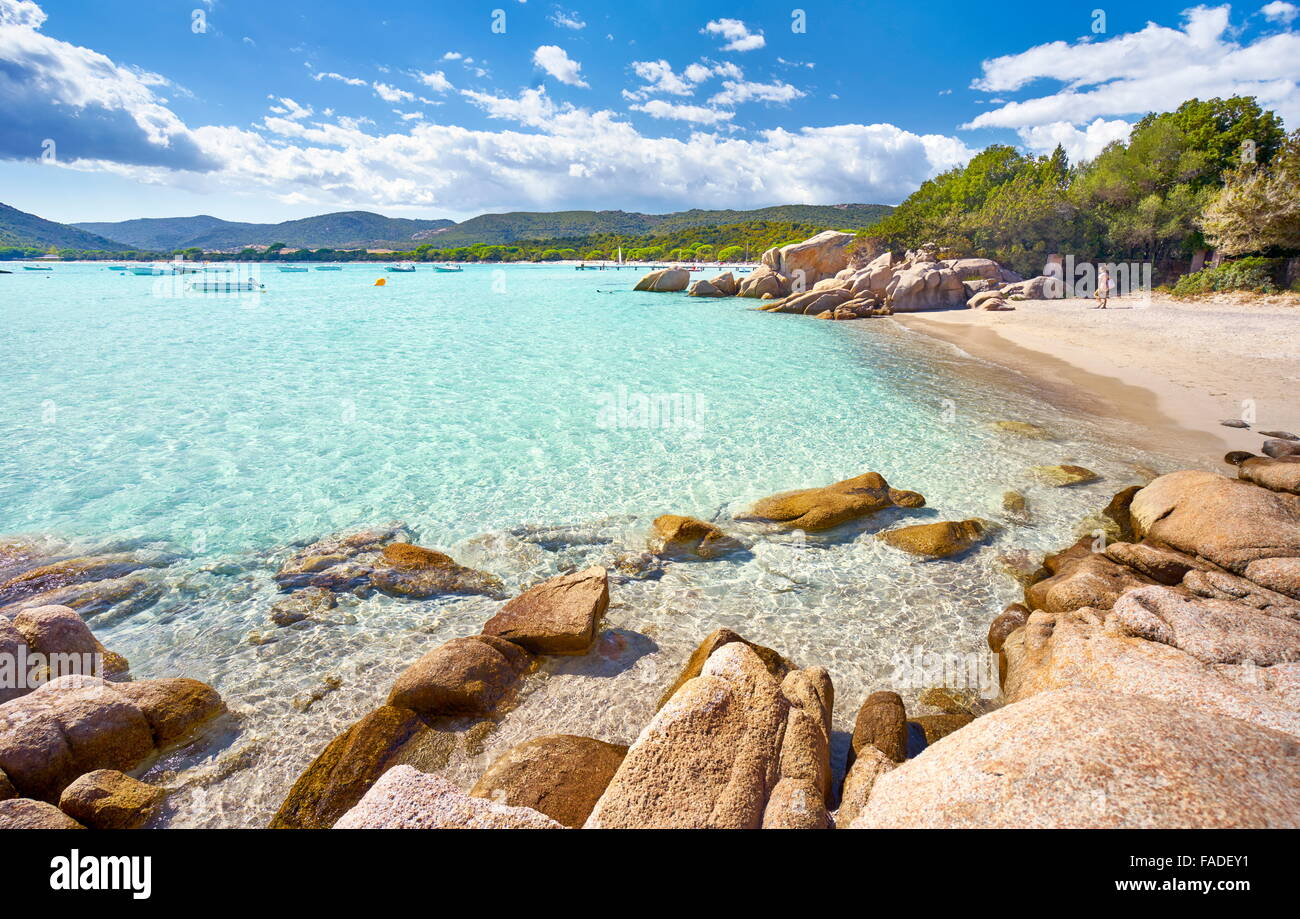 La isla de Córcega - Playa Santa Giulia, Porto-Vecchio, East Coast, Francia Foto de stock