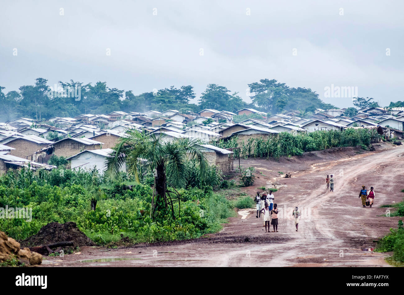 PTP campamento de refugiados en el este de Liberia. Foto de stock
