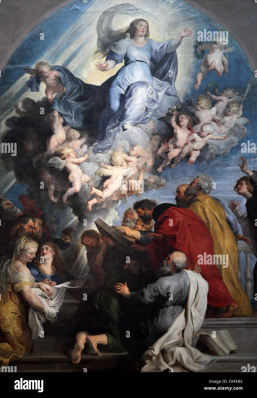 La Asunción de la virgen por Pedro Pablo Rubens 1577-1640 Foto de stock