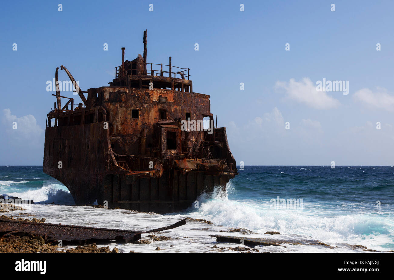 Un naufragio en Klein Curazao Curazao Foto de stock