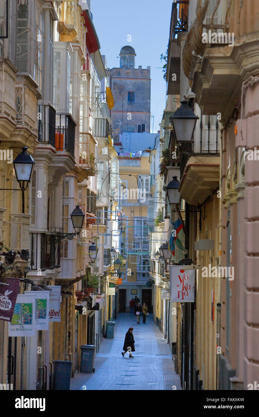 La Calle José del Toro en el casco antiguo de la ciudad, Cádiz, Andalucía,  España Fotografía de stock - Alamy