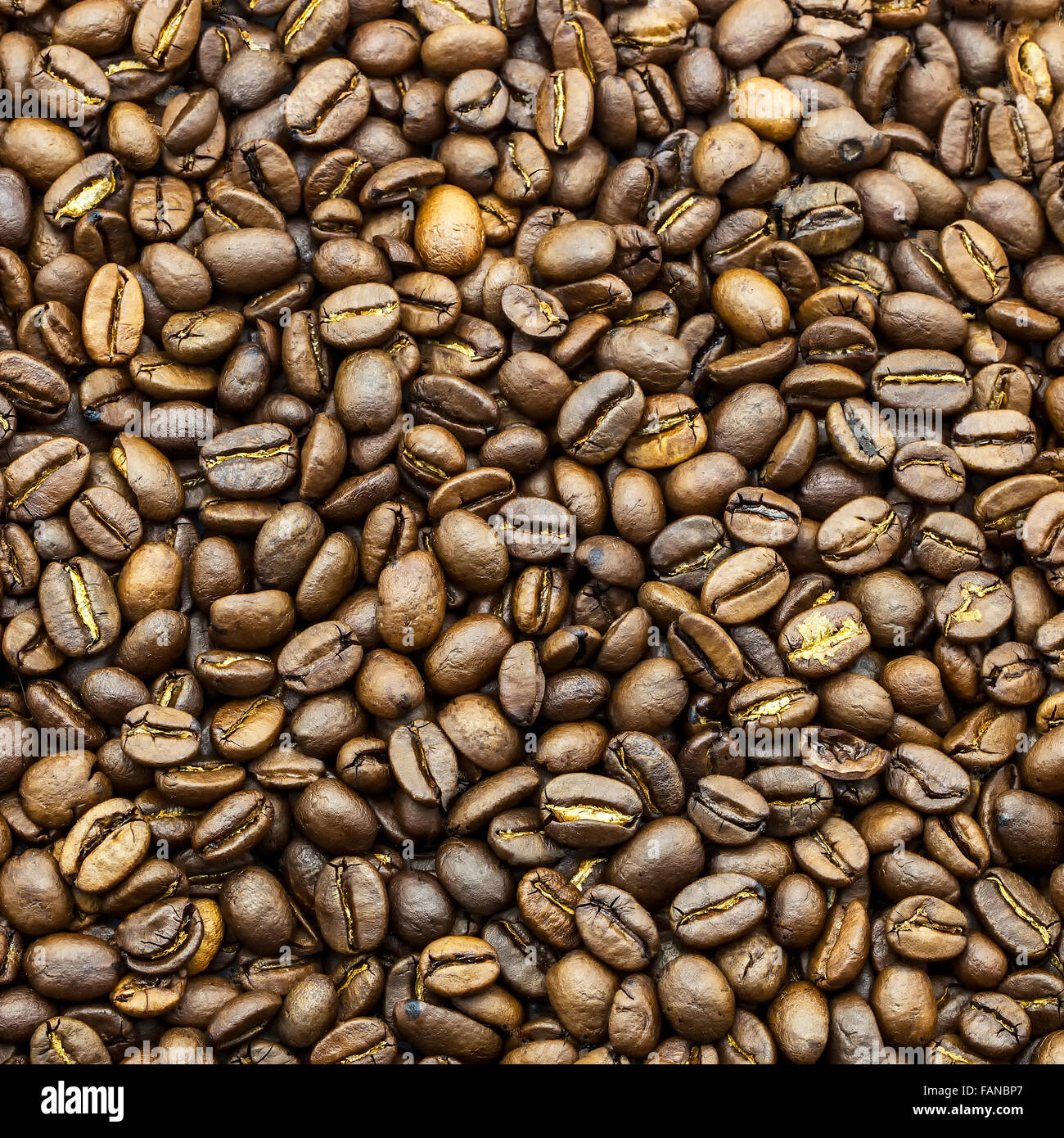 Macro formato cuadrado de granos de café Foto de stock