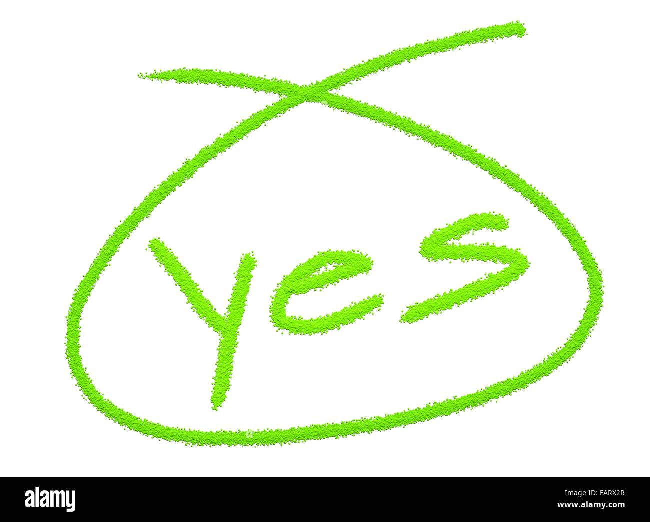 Actitud positiva el concepto, el color verde de la palabra aceptar en un círculo aislado sobre fondo blanco. Foto de stock