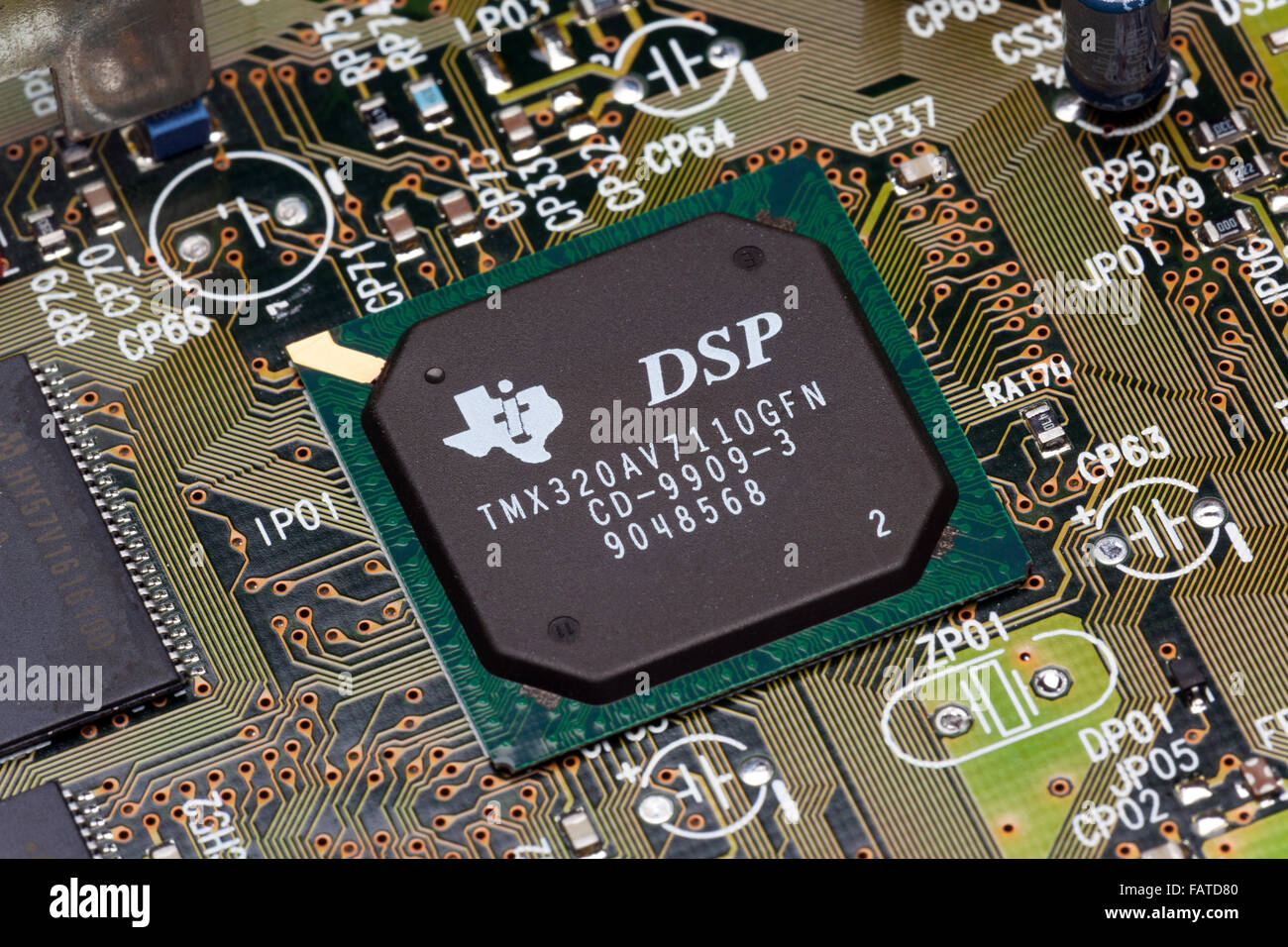 Texas Instruments chip de procesamiento de señal digital Foto de stock