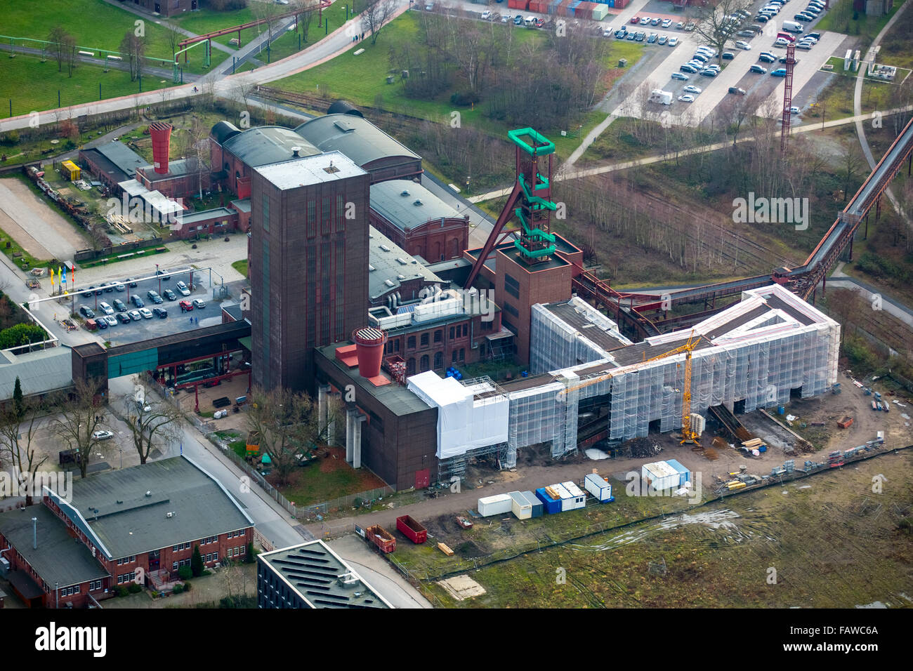 Pact Zollverein, construcción Arendahls Wiese, Patrimonio de la Humanidad Zollverein colliery Essen, Renania del Norte-Westfalia, Alemania Foto de stock