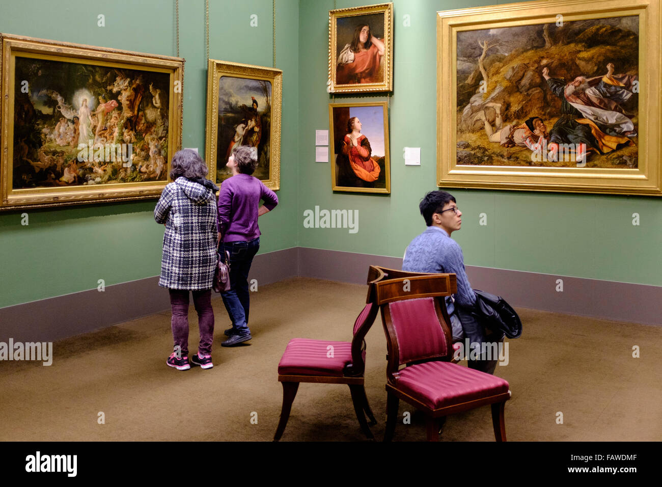 Interior del museo de arte de la Galería Nacional de Escocia, en Edimburgo, Escocia, Reino Unido Foto de stock