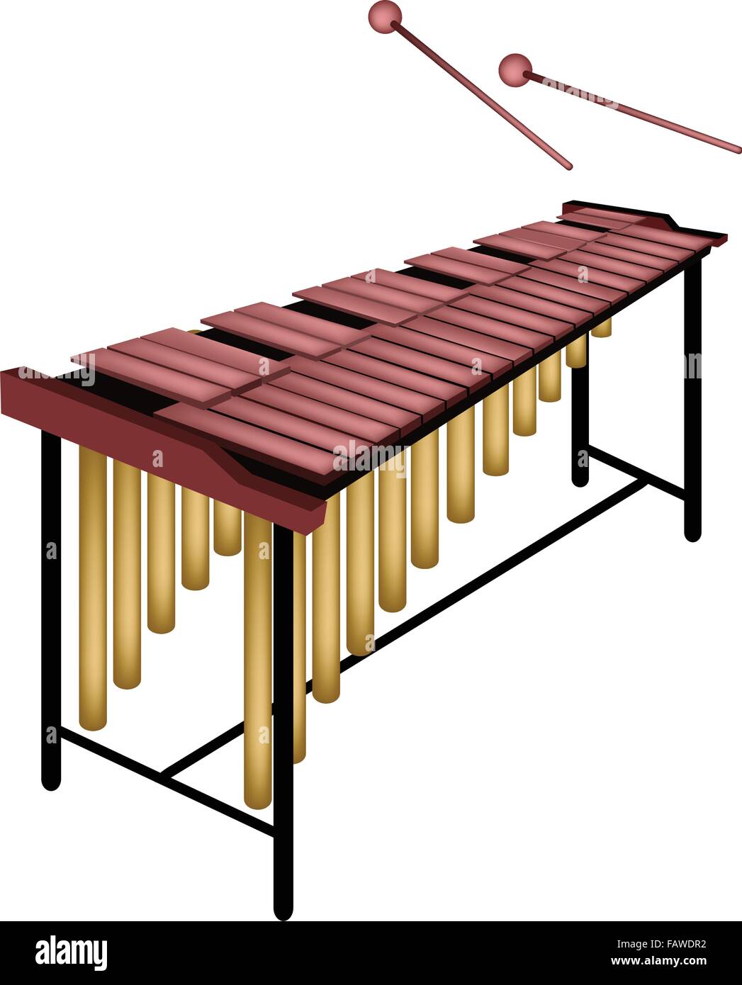 Instrumento musical, una ilustración de la marimba en el stand del