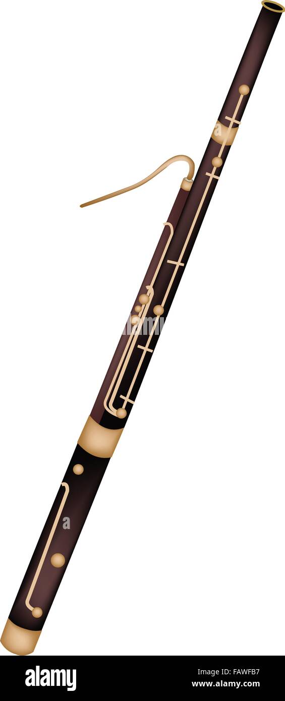 Instrumento musical, una ilustración de color marrón de Vintage clásico  fagot aislado sobre fondo blanco Imagen Vector de stock - Alamy