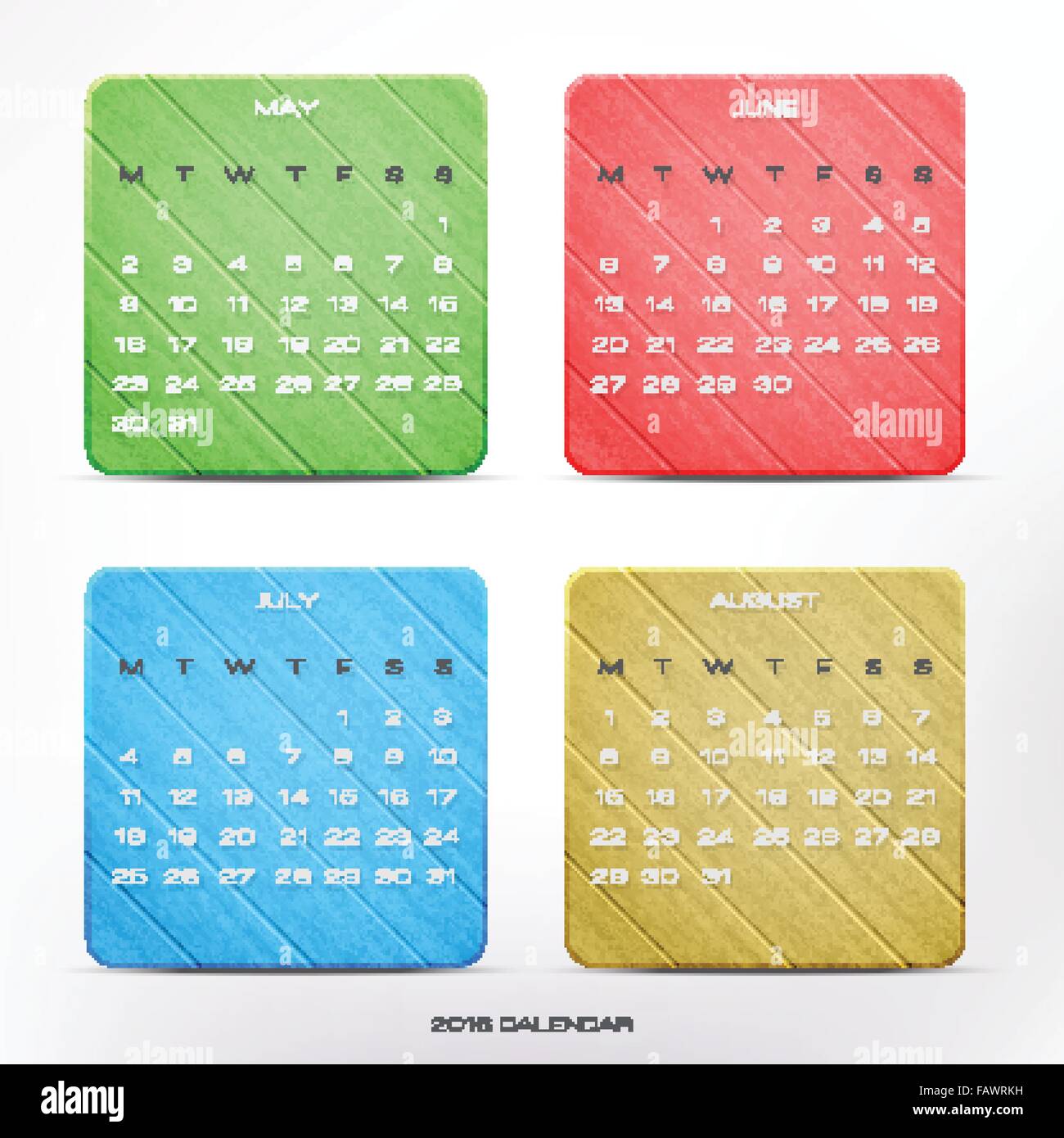 Elegante conjunto de iconos de calendario del año 2016, con marco de  madera, aislado sobre fondo blanco. vector insignias, herramienta del  organizador Imagen Vector de stock - Alamy