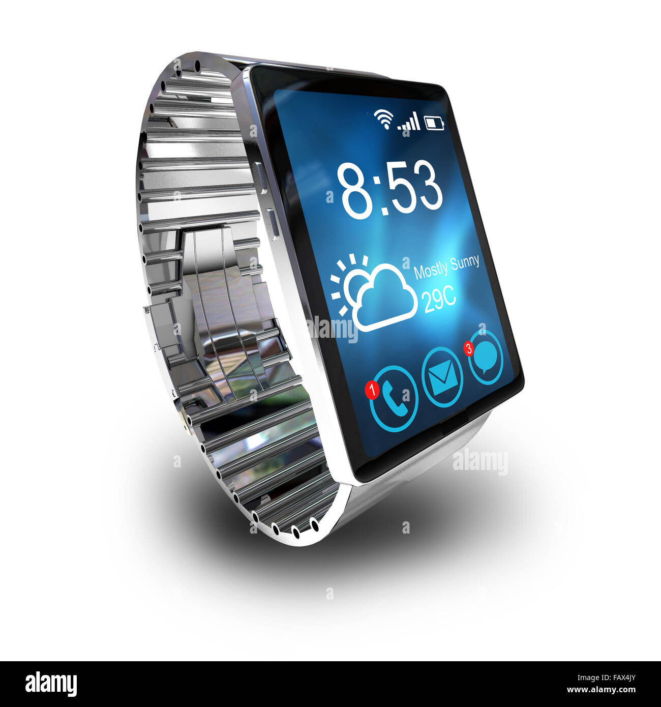 Pulsera Reloj digital fitness inteligente con pantalla táctil stock  ilustración vectorial aislado sobre fondo blanco Imagen Vector de stock -  Alamy
