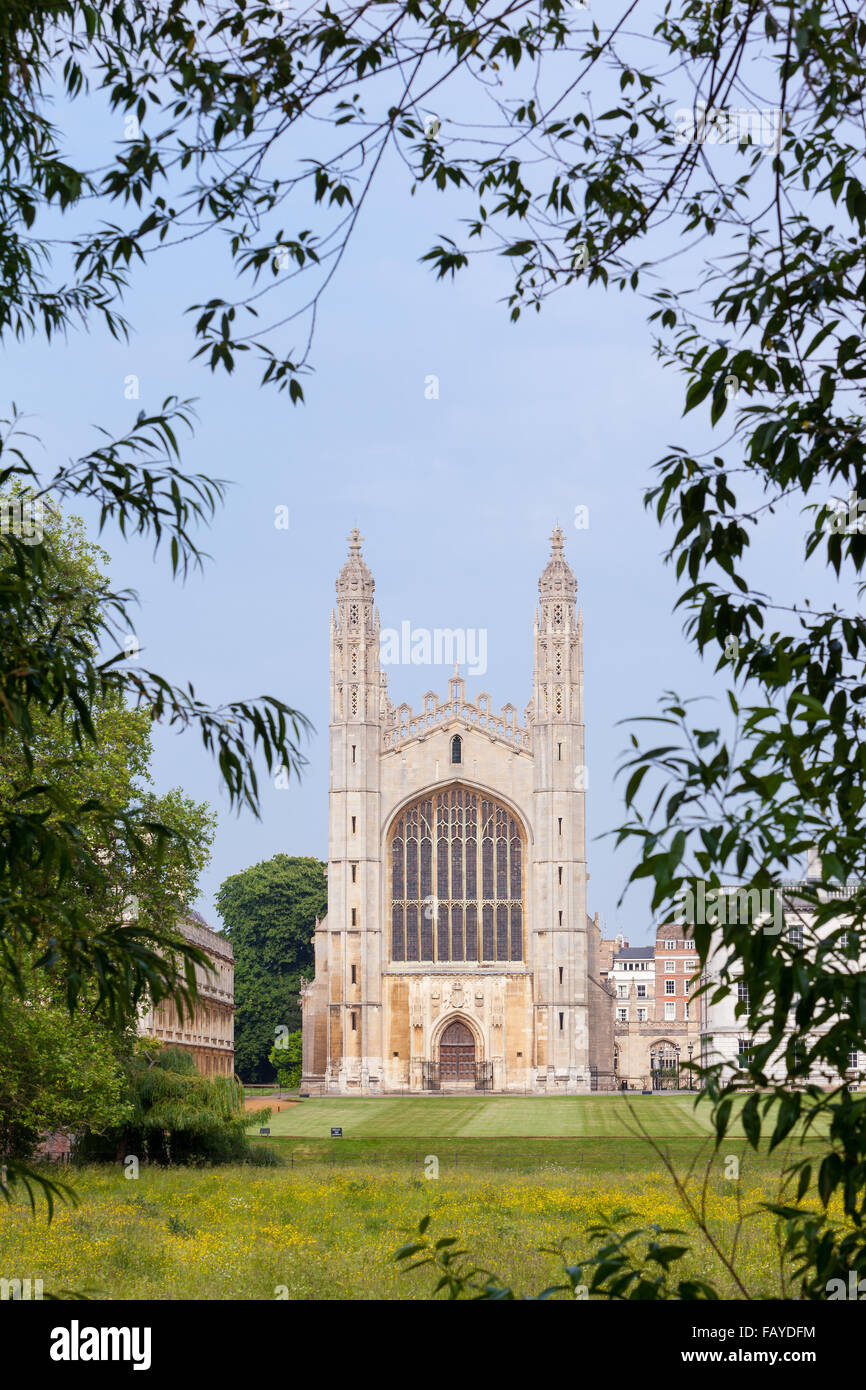 La capilla de King's College, parte de la Universidad de Cambridge, en Inglaterra, Reino Unido. Foto de stock