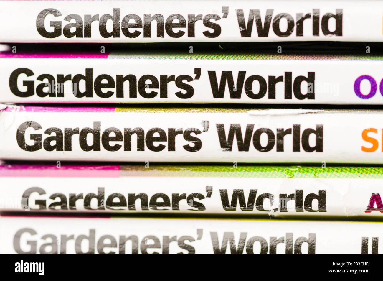 Montón de jardineros' mundo revistas Foto de stock
