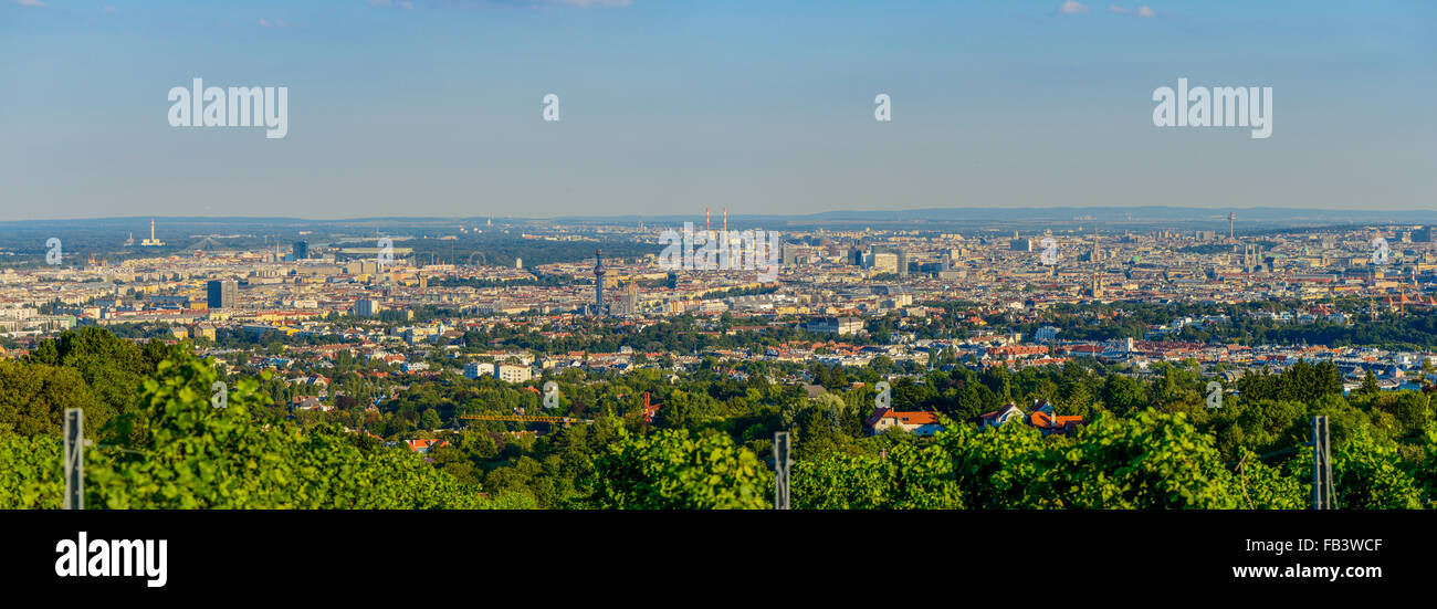 Wien, vista desde la montaña Am Himmel, Viena, Austria, Europa Central Foto de stock