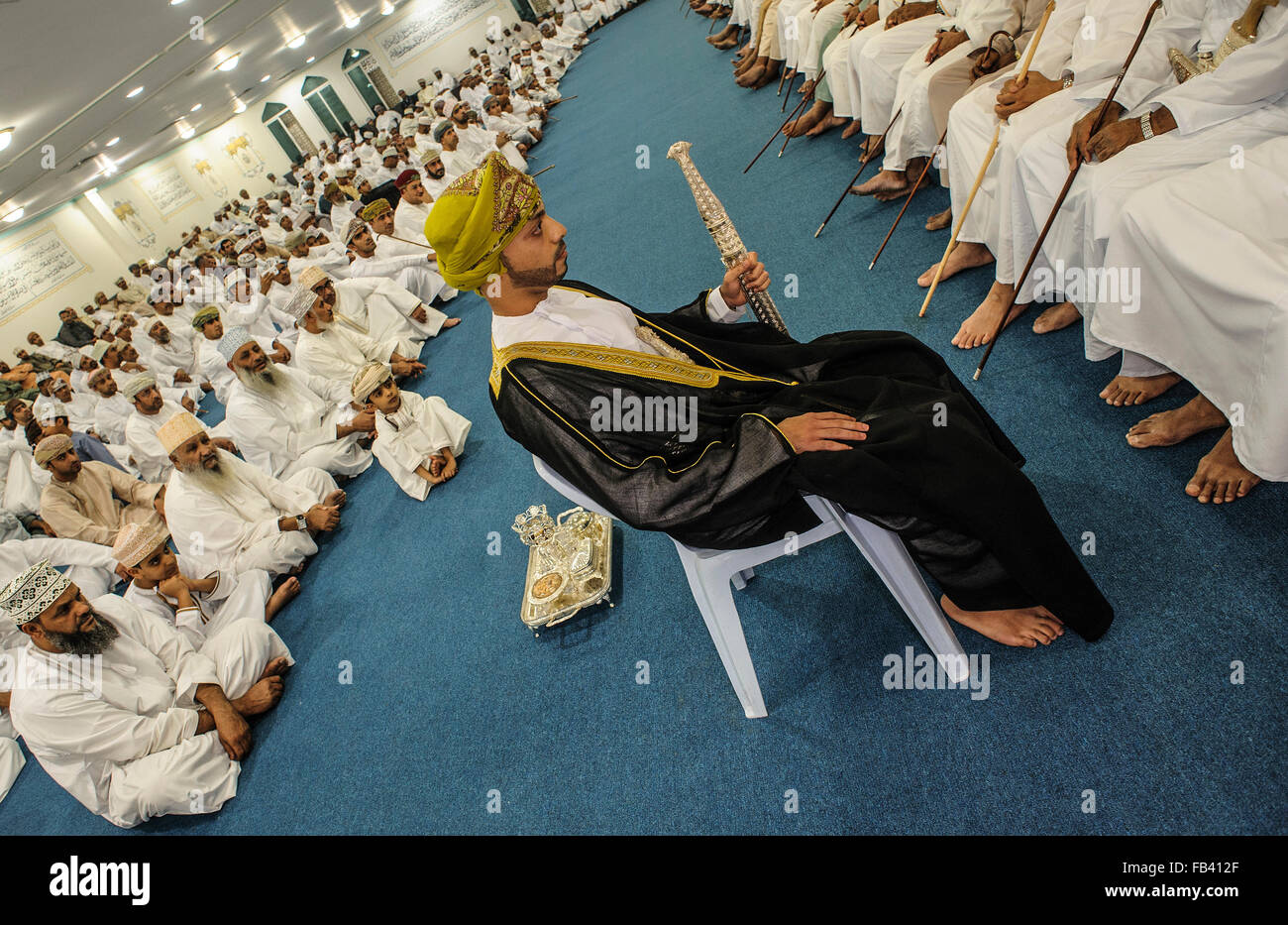 Boda islámica en una mezquita, Muscat, Omán Foto de stock