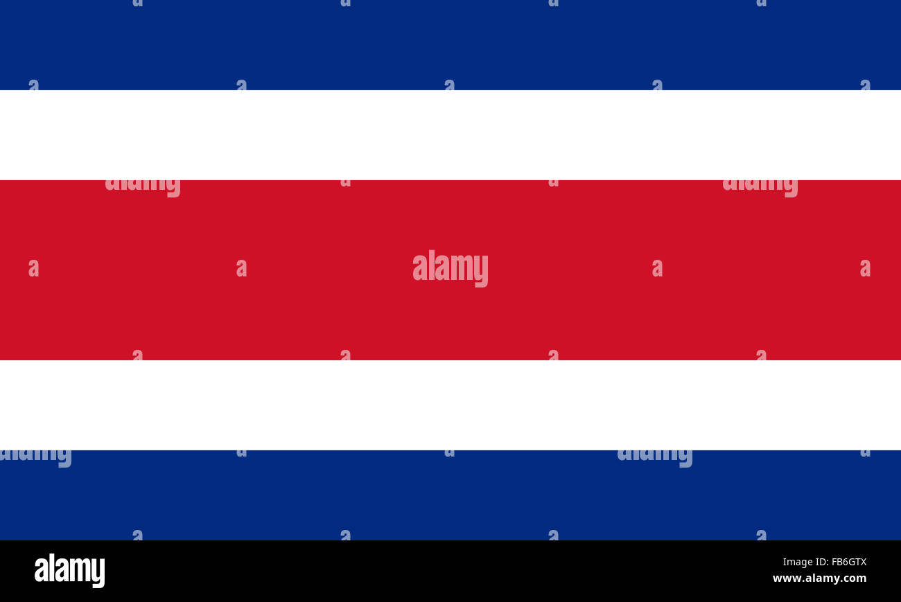 La bandera de Costa Rica es un país centroamericano con costas en la costa del Caribe y del Pacífico Foto de stock
