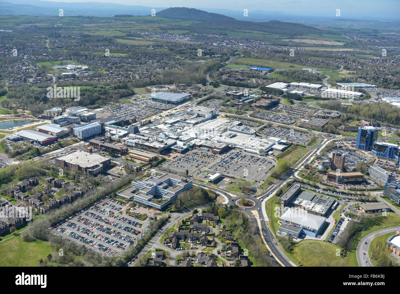 Una vista aérea de la ciudad de Telford Shropshire Foto de stock