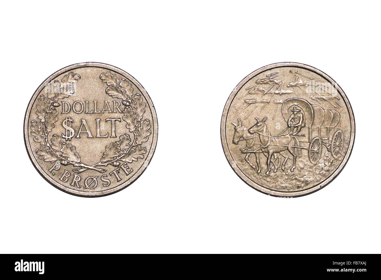 Antiguo dólar moneda de sal Foto de stock