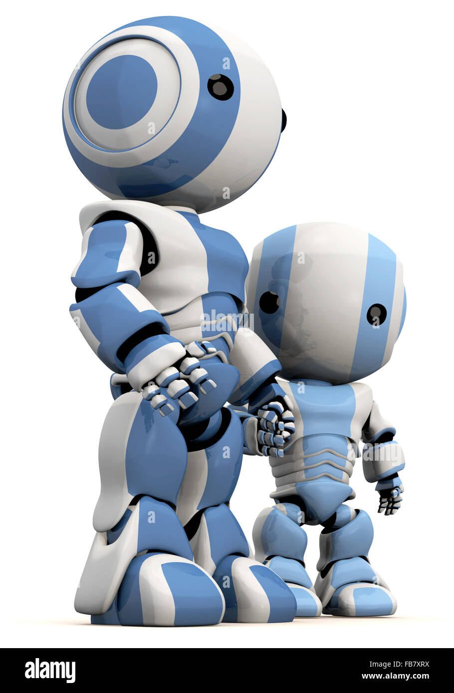 Un simpático robot 3d padre e hijo. Excelente concepto para el pegado,  effection, cuidado, y así sucesivamente Fotografía de stock - Alamy