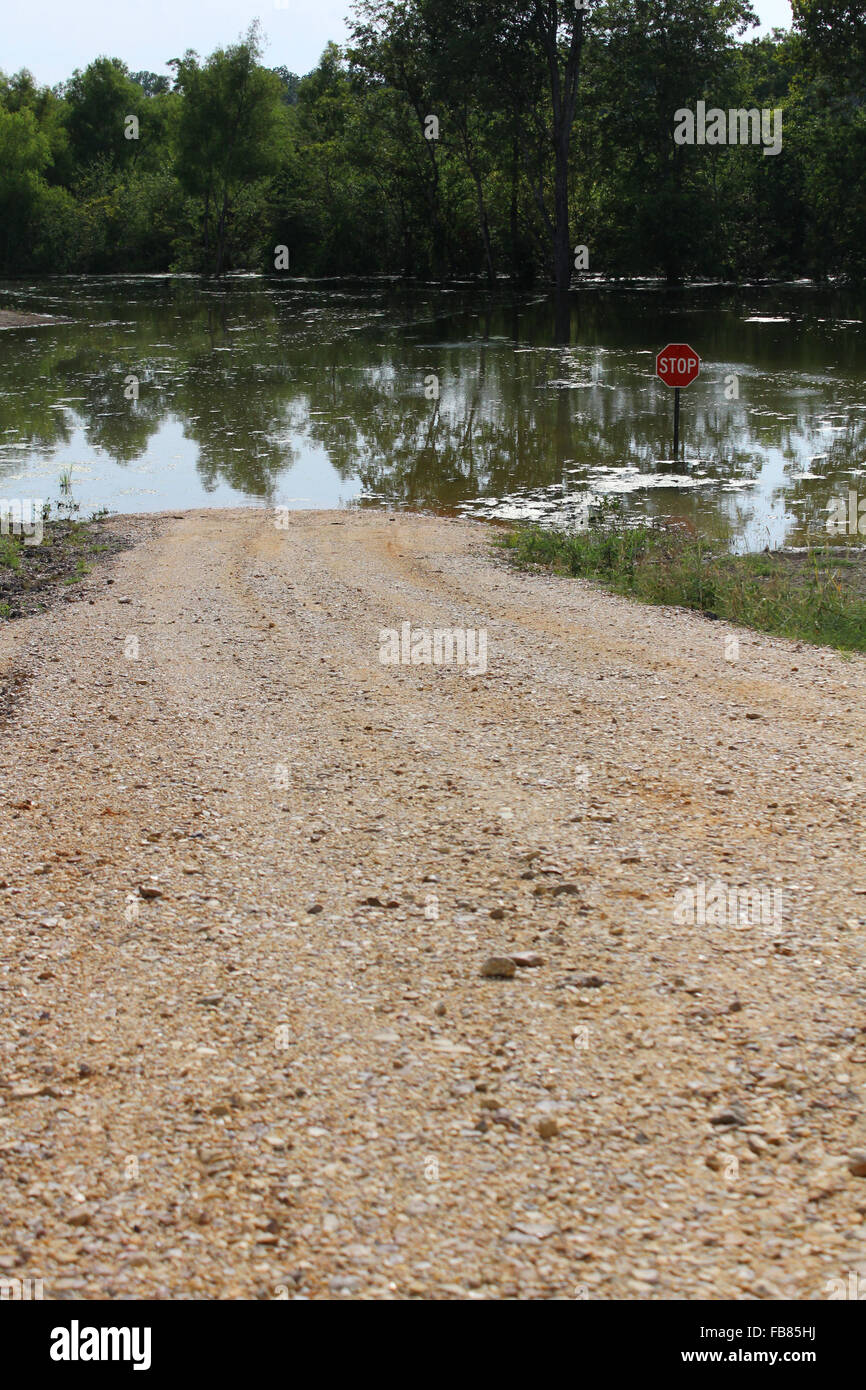 Camino inundado Foto de stock