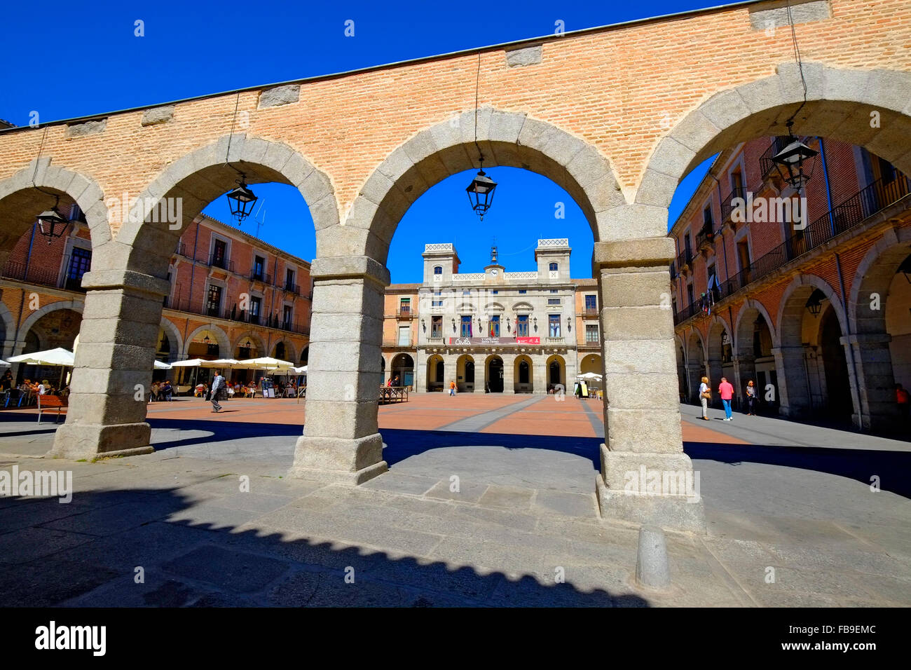 La Plaza de la Victoria España Medieval Castile-Léon Avila Foto de stock