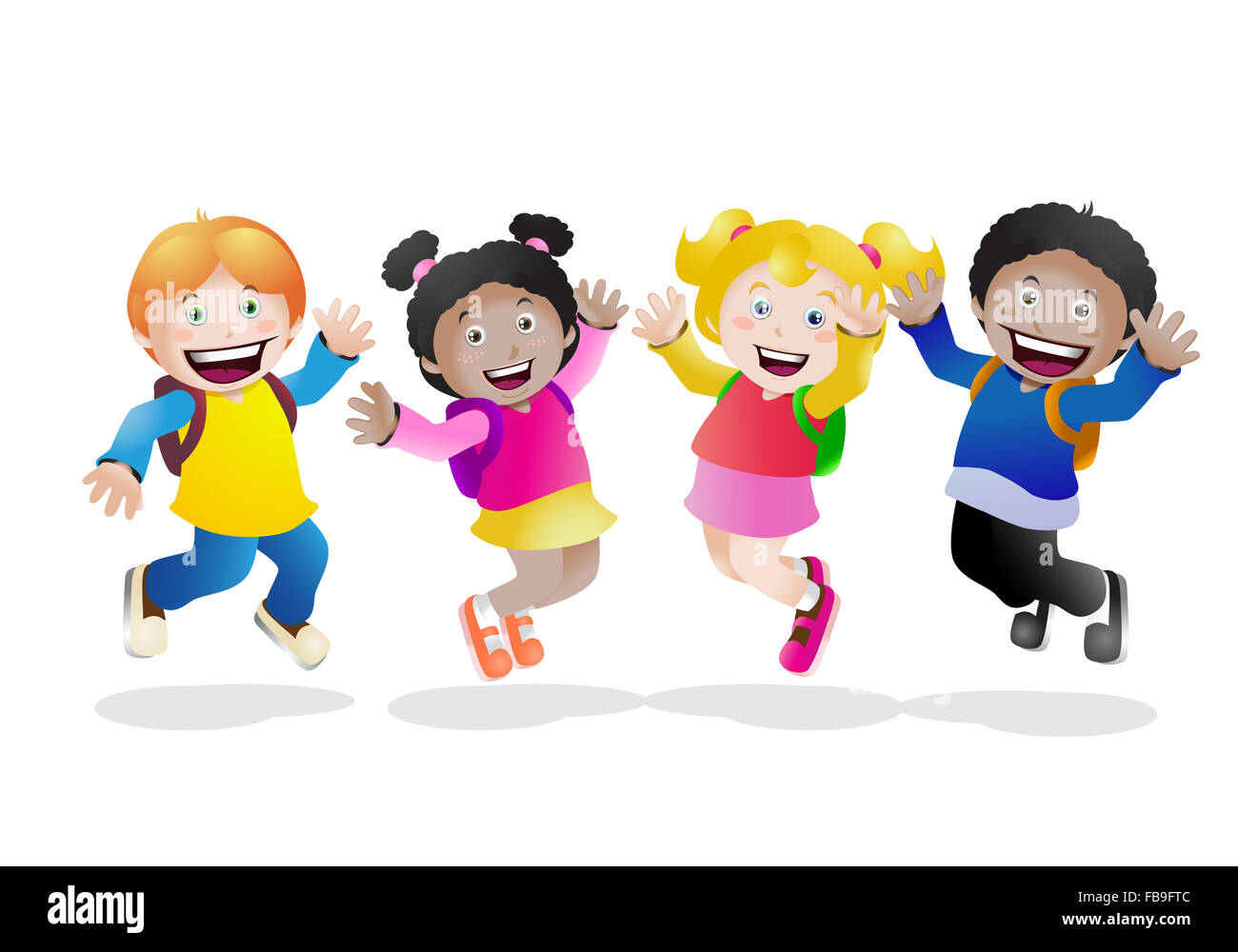 Ilustración de dibujos animados de la escuela de los niños se sienten felices de vuelta a la escuela Fotografía de stock - Alamy Ilustración de dibujos animados de la escuela de los niños se sienten felices de vuelta a la escuela Fotografía de stock - Alamy
