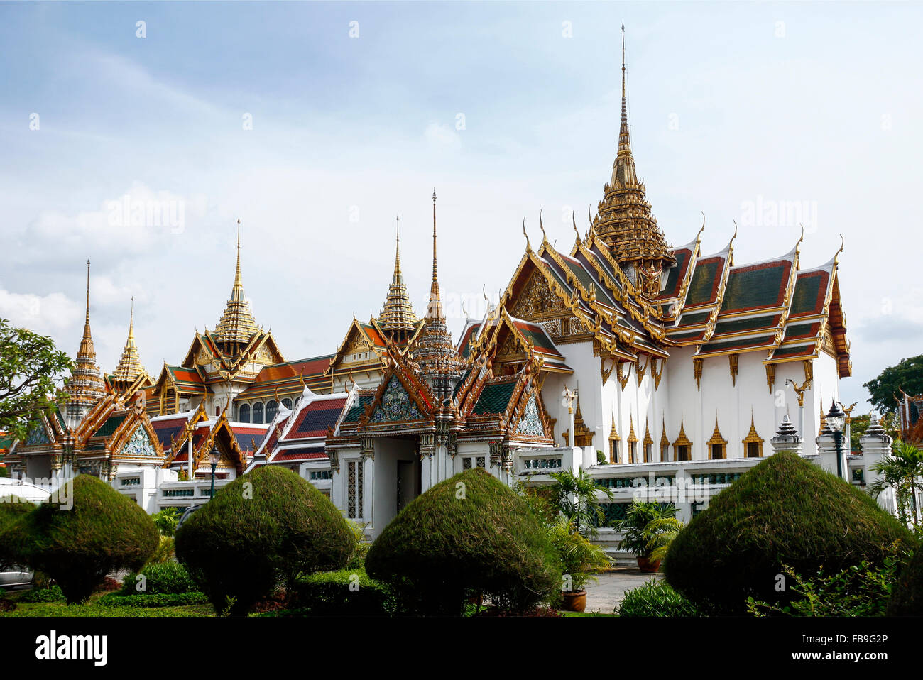 El Wat Phra Kaeo templo, Palacio Real, Bangkok, Tailandia Foto de stock
