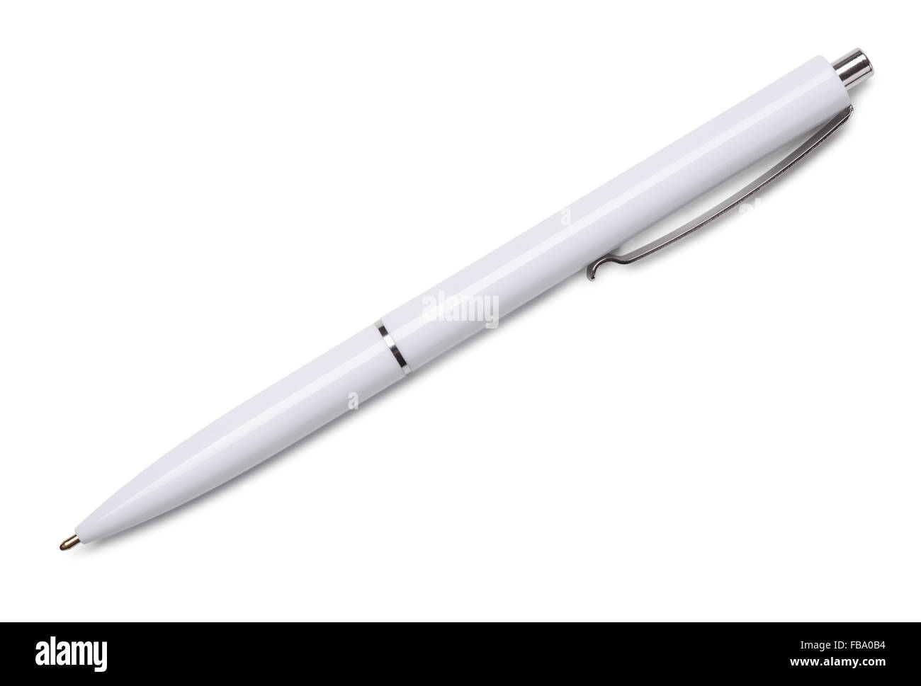 Bolígrafo blanco aislado en blanco Fotografía de stock - Alamy