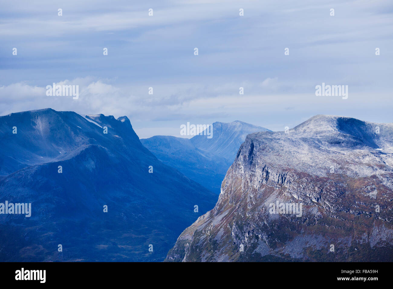 Noruega More og Romsdal, Sunnmore, vista panorámica del paisaje Foto de stock
