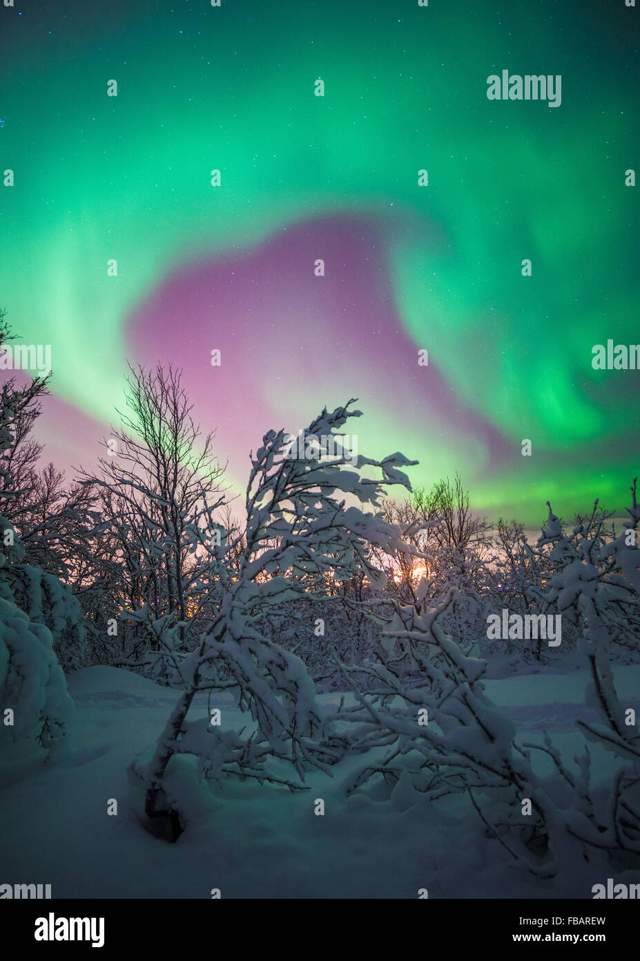 Aurora Borealis en Tromso, Noruega septentrional Foto de stock