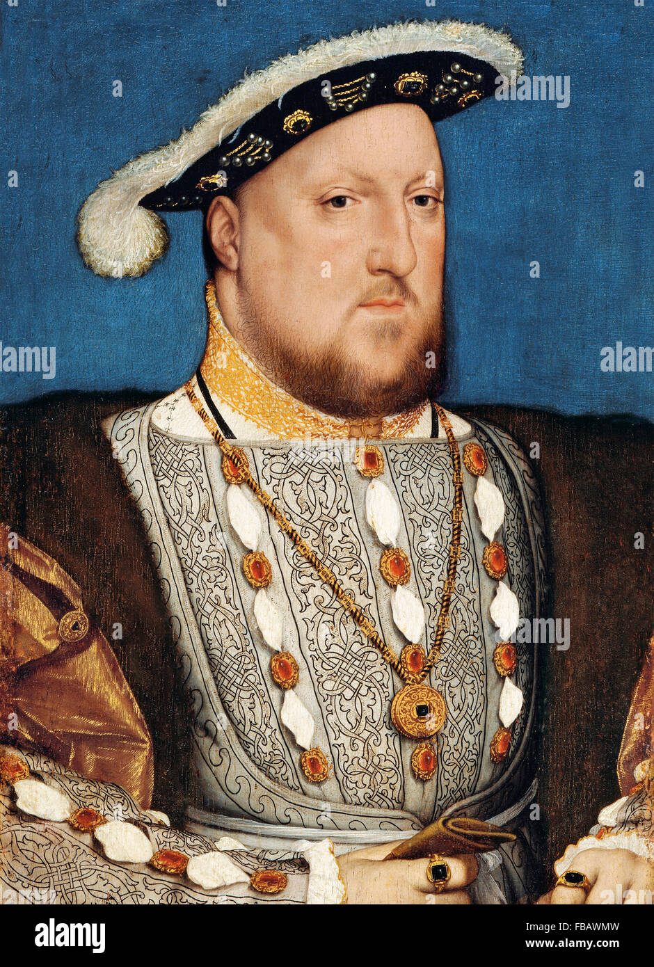 El rey Enrique VIII, retrato por el taller de Hans Holbein el joven, c 1537 Foto de stock